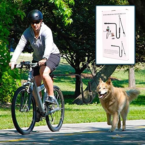 אופני כלב רצועה עבור מתכוונן מרחק אופני רכיבה קובץ מצורף / שני הכי חדש צבאי כיתה 1000 ליברות למשוך ממתח רצועה|עם בולמי